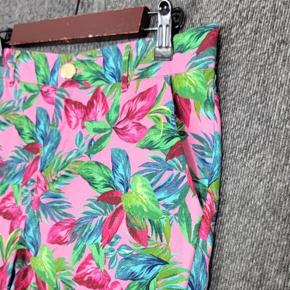 Stella Parker Collection Shorts Womens 8 Pink Floral Print Stretch Cotton - Picture 2 of 12